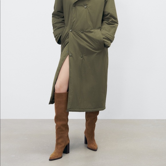 ZARA Suede Knee High Boots - Picture 3 of 7